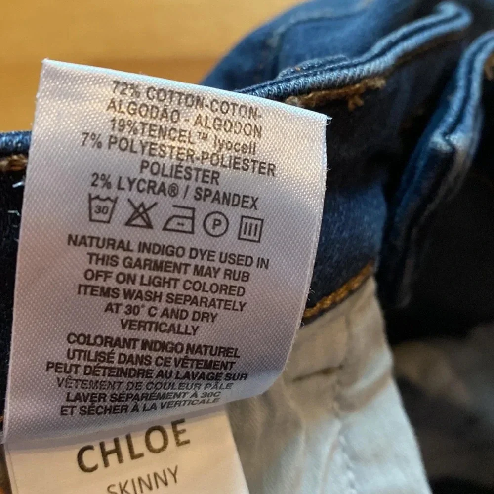 DL1961 Chloe Denim Jeans Preston Wash Raw Distressed Released Hem‎ Like New 10